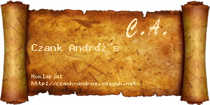 Czank András névjegykártya